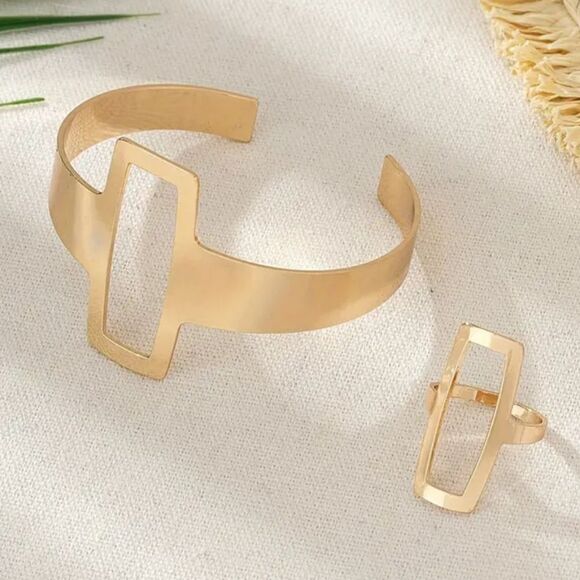 Cuff bracelet and ring set - Picture 2 of 9